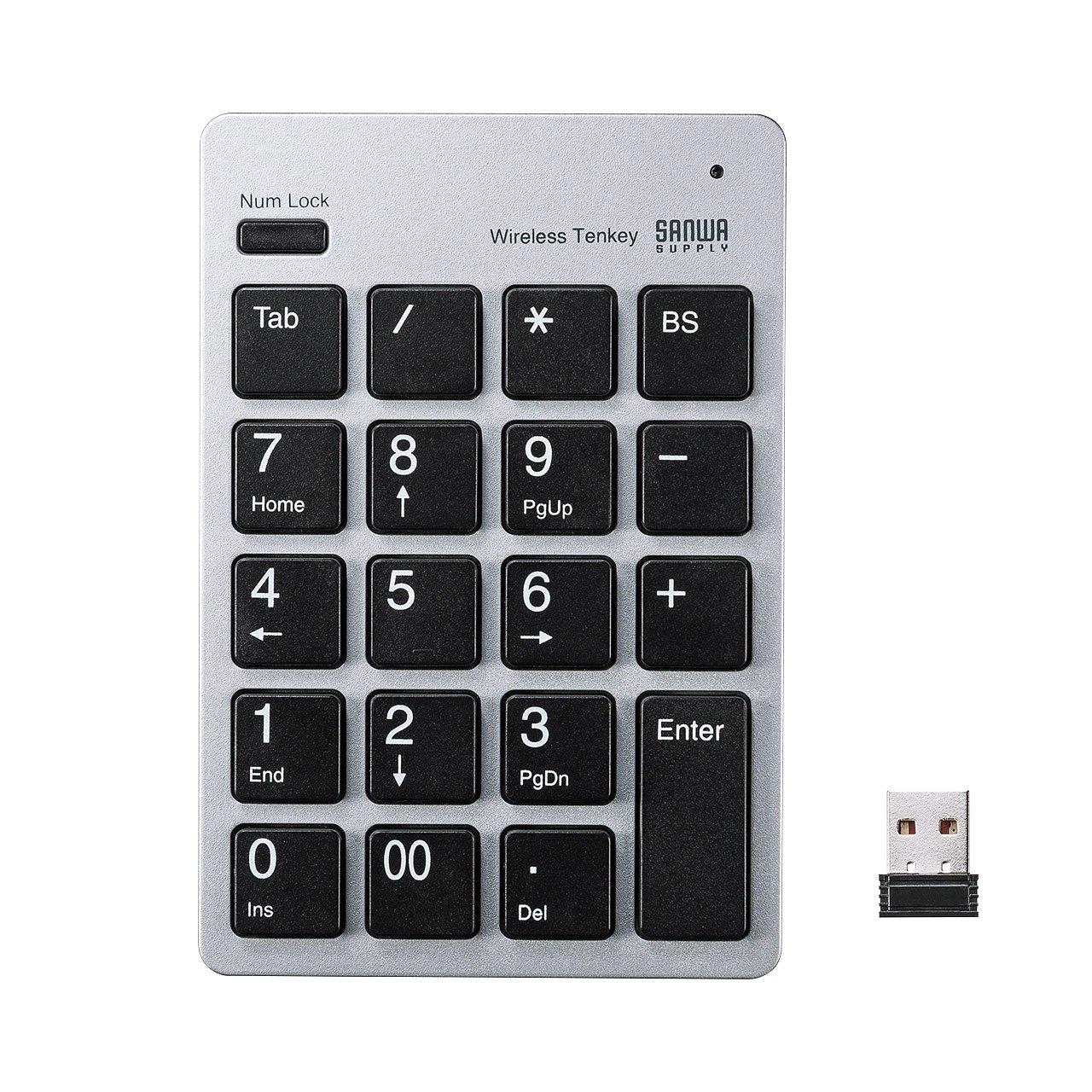 

Sanwa Supply Wireless USB Numeric Keypad Silver NT-WL20SV