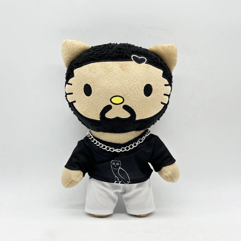 24cm Hello Cat Drake Plüschtier mit schwarzem Freizeitanzug Plüschtierfigur Stofftiere Niedliches Jungen Mädchen Geburtstagsgeschenk