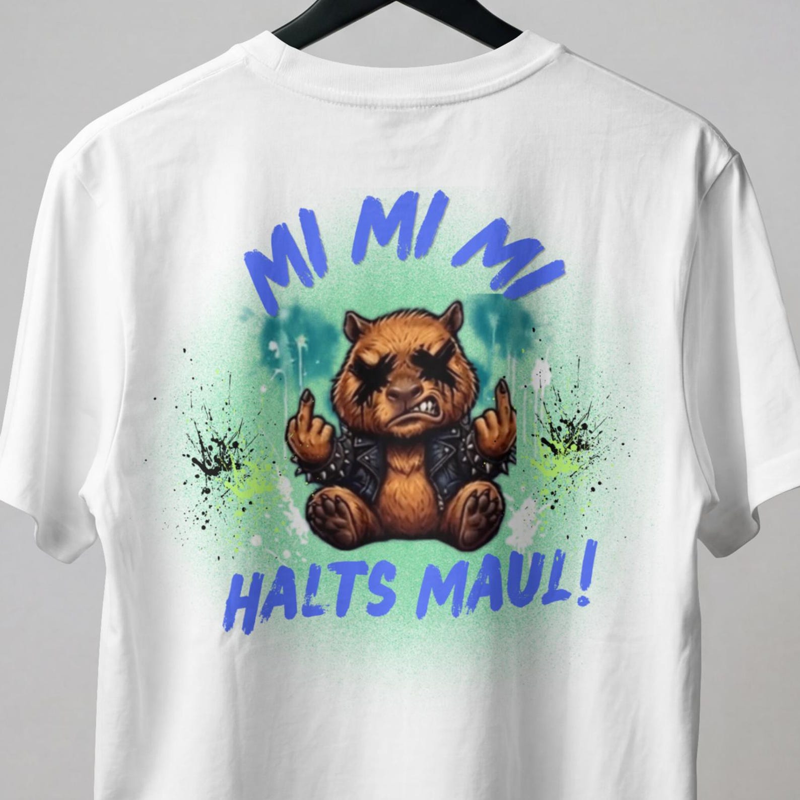 Mi Mi Mi Halts Maul Shirt , Funny Teddy Bear Tee, Provokant T-shirt, Streetwear Graphic T-Shirt S