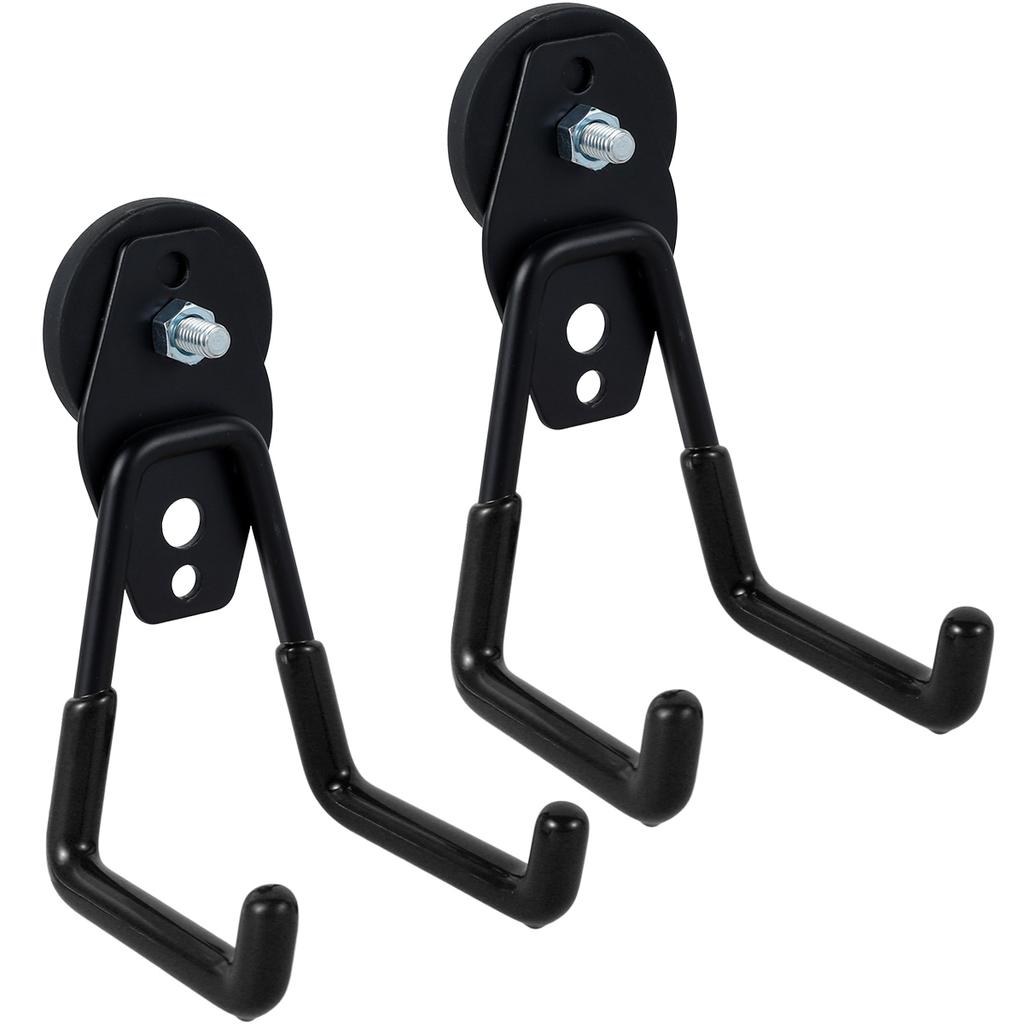 2Pcs Heavy Duty Magnetic Garage Hooks Hangers with Anti-Slide Coating Strong Magnets Metal Hooks Utility Magnetic Organiza Tool