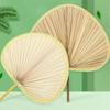 Portable Handmade Chinese Style Hand-woven Cooling Summer Hand Fan Straw Fan Palm-Leaf Fan Home Decoration