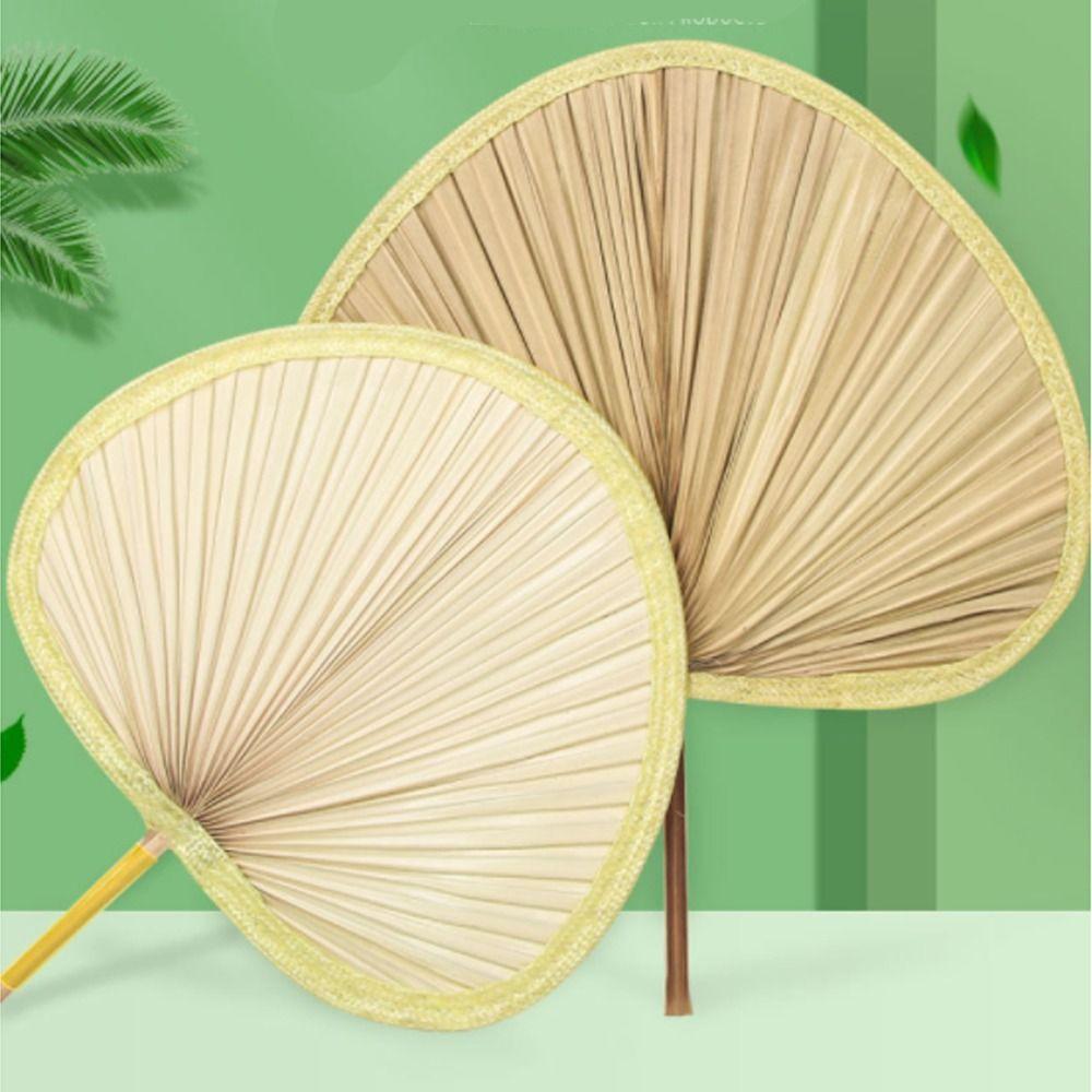 Portable Handmade Chinese Style Hand-woven Cooling Summer Hand Fan Straw Fan Palm-Leaf Fan Home Decoration