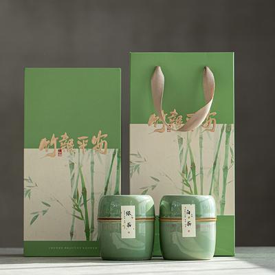 Creative Bamboo Tea Can Small Ceramic Delicate Sealed Can Moisture-proof Can Tea Packaging Can Storage Tea Can