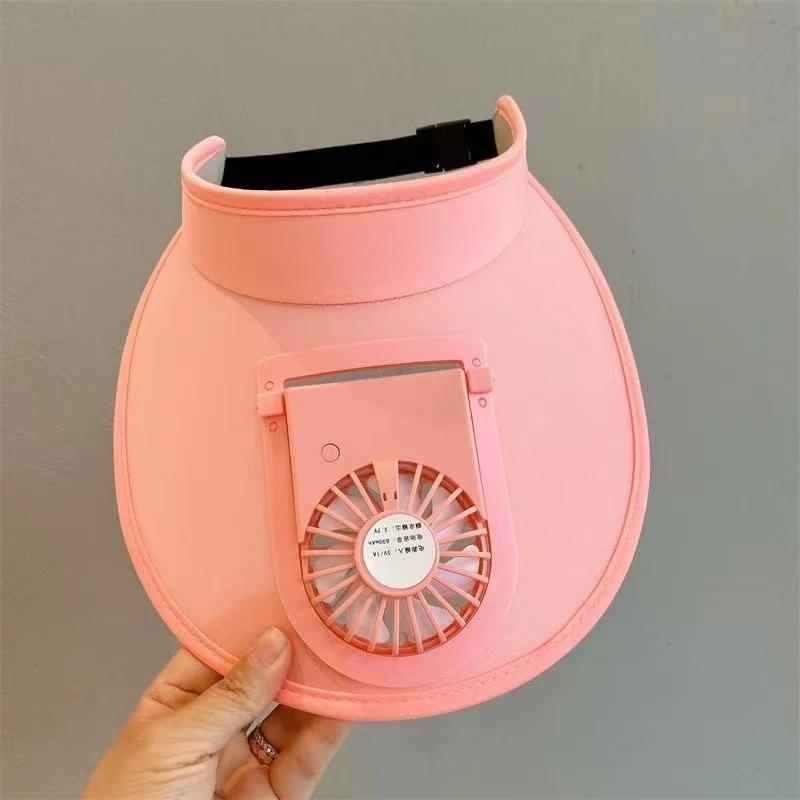 Наружная солнцезащитная шляпа для кемпинга и путешествий, спортивная кепка с вентилятором, модная солнцезащитная шляпа с защитой от ультрафиолета розовый