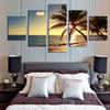 5Pcs/Set Sunset Sea Coconut Tree Wall Unframed Painting Living Room Home Decor