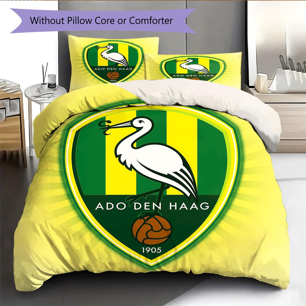 ADO Den Haag Pattern Bedding Quilt Set Home Decoration Gift (1 * Duvet Cover + 2 * Pillowcase Without Core)