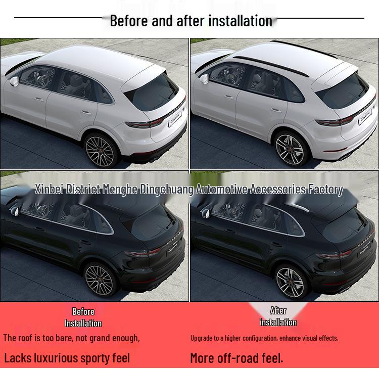 Original Style Macan Cayenne Luggage Rack In Silver/Black for 2018-2020 Models