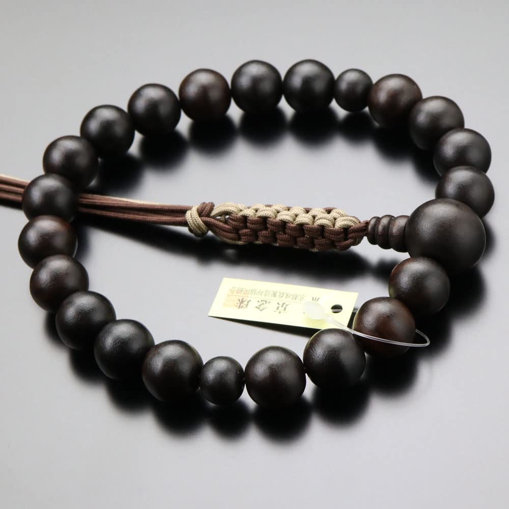 Special Jodo Shinshu Buddhist Prayer Beads for 20 Matte Striped Ebony with Cord Tassel Buddhist Prayer Kyoto Prayer Natural Memorial My Prayer Prayer