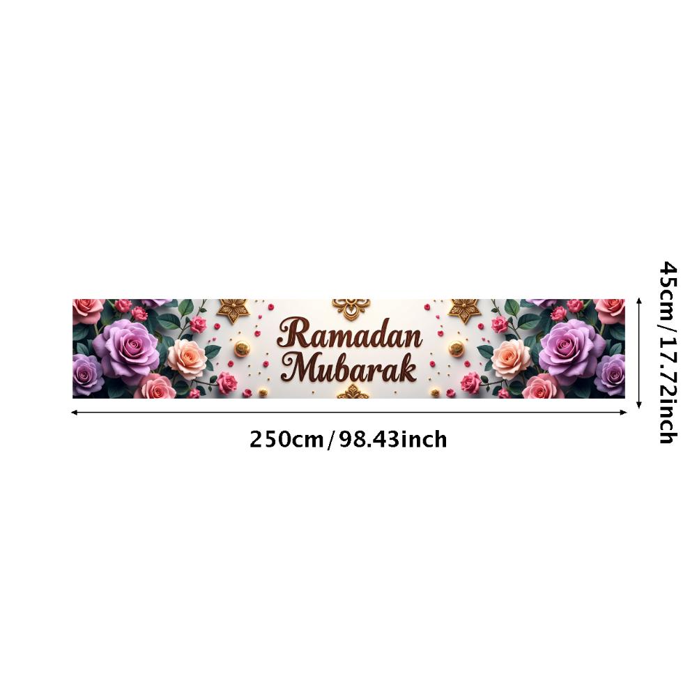 Ramadan Mubarak Banner Backdrop Lanterns Crescent Stars Mosque Party Celebration Ramadan Kareem Photography Decorations Props