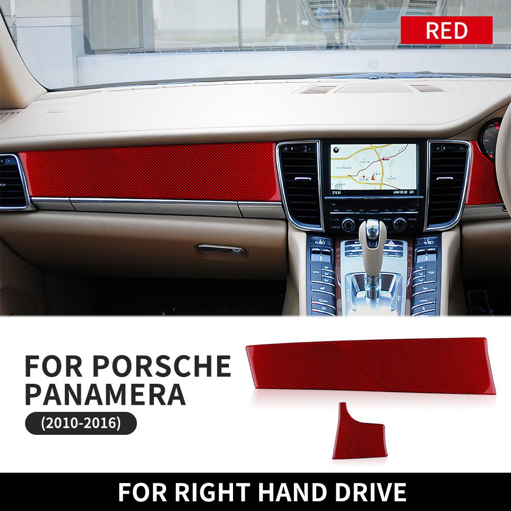 Real Soft Carbon Fiber Sticker For Porsche Panamera 2010 2011 2012 2013 2014 2015 2016 Interior Trim Co-Pilot Panel