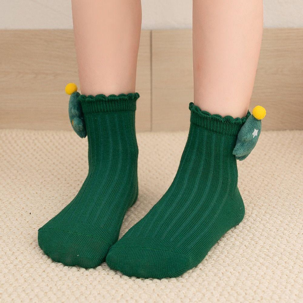 

Носки-трубы Bowknot Mid, красные, зеленые, детские, хлопковые, эластичные, с рисунком, для детей 3-5 Years Old-Style B