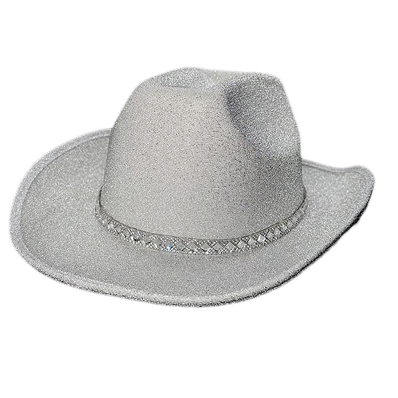 Glitter Cowboy Hat Fedora Cowgirl Hat Bachelorette Party Hat For Bridal Party Western Cowboy Hat Bachelorette Party Prop