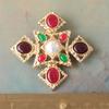 Spilla Brooch Vintage Leopardo Animale Palazzo Perla con Lega Galvanizzata Per Donne e Uomini
