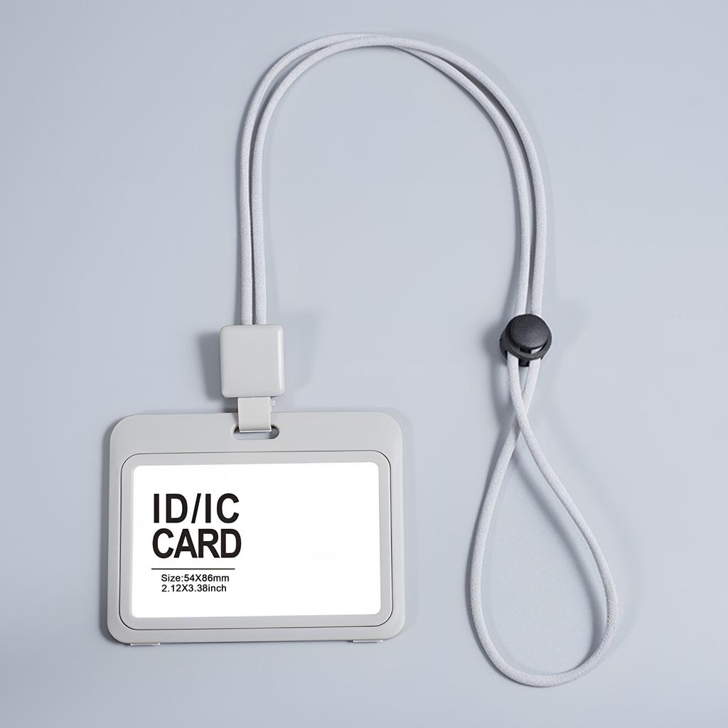 2D ID Card with A Double-Sided Display and Lanyard, Featuring A Retractable Badge Holder, Suitable for Employee Identification, Work Badges