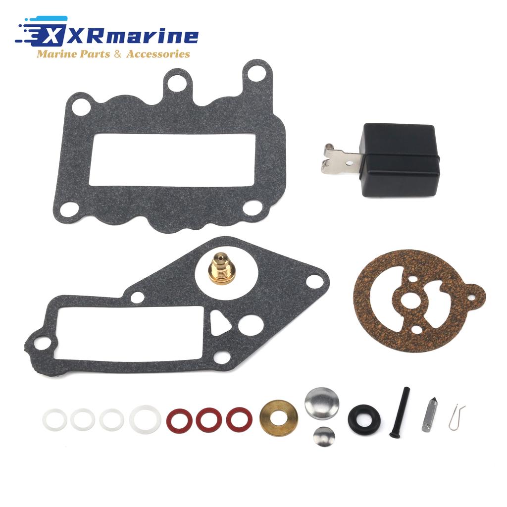 397839 Fuel Pump and 382048 Carburetor Rebuild Kit Fits for Johnson Evinrude OMC Outboard 9.5HP 1964-1973 Engines 397274 379154