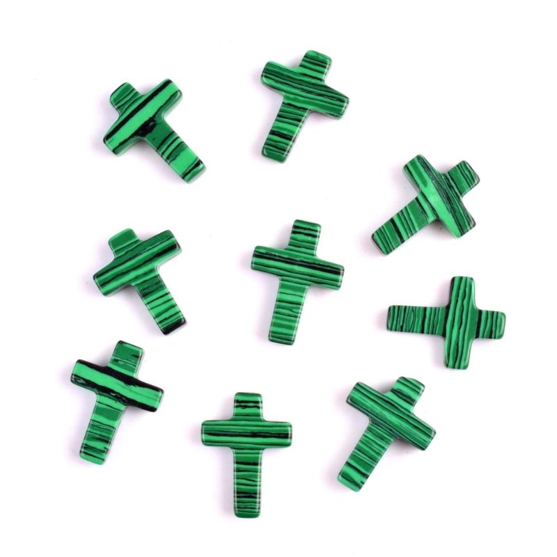 Pack of 19 Crystal Crosses Charm Holeless Design Natural Energy Enhancers for Meditations Home Office Desk Decors Craft
