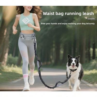 Explosion-proof Running Dog Walking Rope Reflective Multi-functional Retractable Sports Fanny Pack Pet Leash