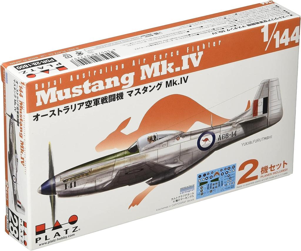 PLATZ Royal Australian Air Force Jagdflugzeug Mustang Set Plastikmodell 1/144 Mk.IV 2-teilig PDR-28