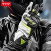 Karbon Fiber Eklem Korumalı Motosiklet Yarış Eldivenleri Deri Tam Parmak Sürüş Güvenlik Ekipmanı Touring Pist Kullanımı