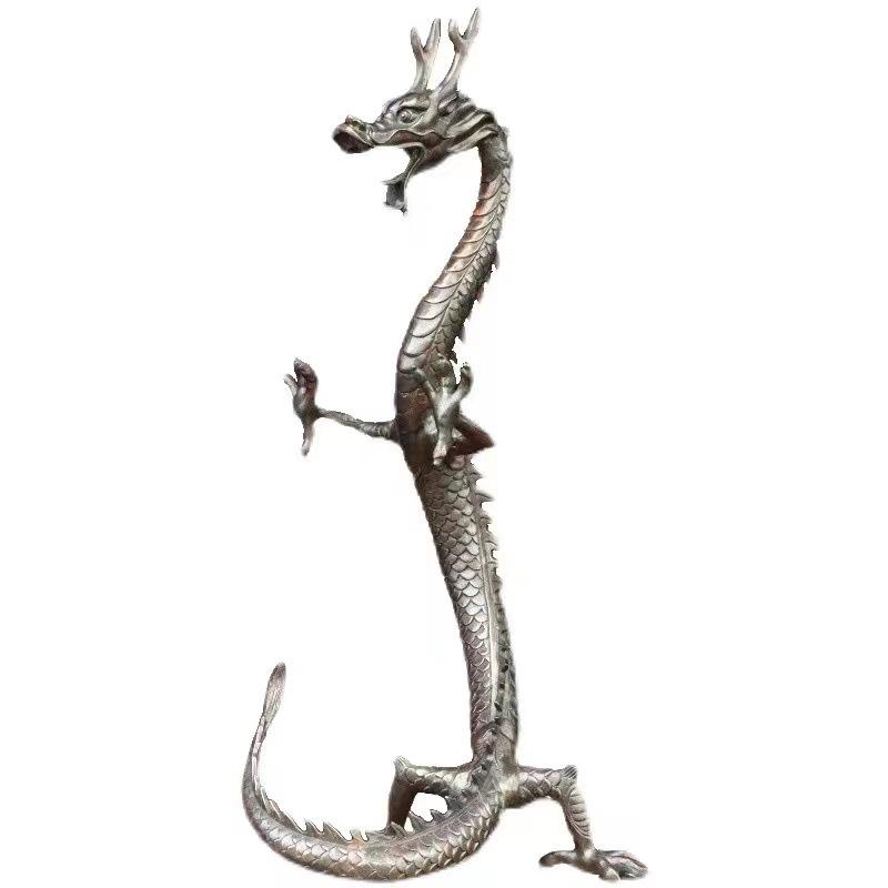 Brass Standing Rising Ornament Auspicious Office Living Room Home Large Dragon Soaring Prosperity Zodiac St