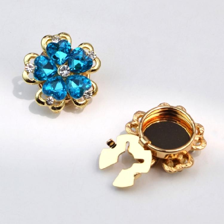 Flower Shaped Button Covers Detachable Clip On for Women Shirt Accessories