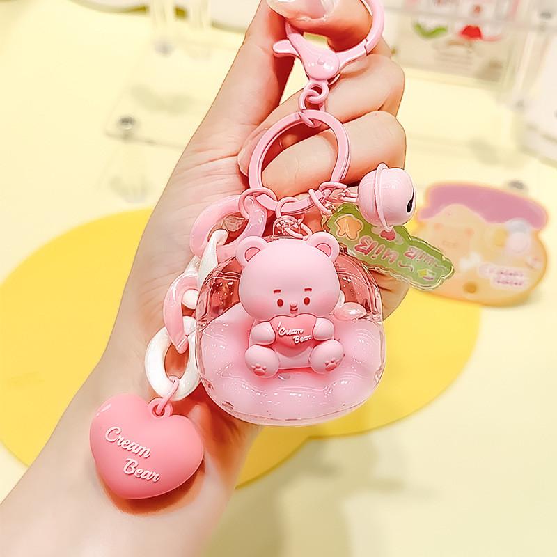 And Fun Adorable Cream Bear Sofa Keyring Colorful Acrylic Keychain For Gifts