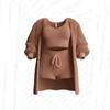 2026 Autumn/Winter Knit Plush Long-Sleeve Jacket, Vest, Shorts, and Three-Piece Set