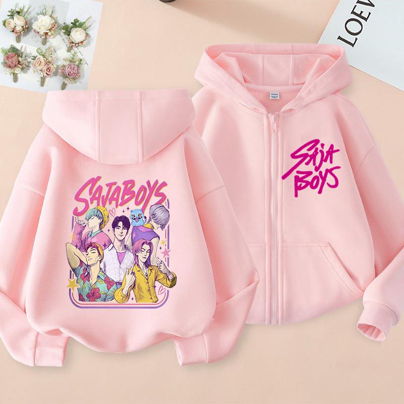 Zip Up Sweatshirts Saja Boys Kpop Demon Hunters Hoodie Children Clothes Kid Girl Boy Sweatshirt Zipper Hoody Baby Top