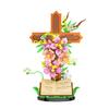 MOC Jesus Cross Tulip Bible Flower Building Blocks Toys Gift