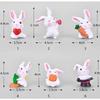 (6 Pcs Rabbit Set) Miniature Showpiece Set for Home Decor,Car Dashboard,Valentine,Living Room,Gifts Figurines,Cake Decoration Items