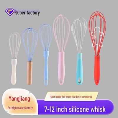 Frusta in Silicone con Manico in Acciaio Inossidabile per Cucina e Pasticceria