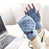 Adjustable Temperature USB Heated Plush Gloves