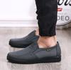 Flat heel casual black round head mesh cloth surface hollow summer solid color mesh shoes men's shoes middle-aged and elderly men's walking shoes