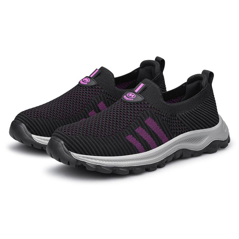 Genuine Foot Shoes Women's Summer New Breathable Middle-aged and Elderly One-pedal Non-slip Soft-soled Mother Shoes Casual Sports Shoes