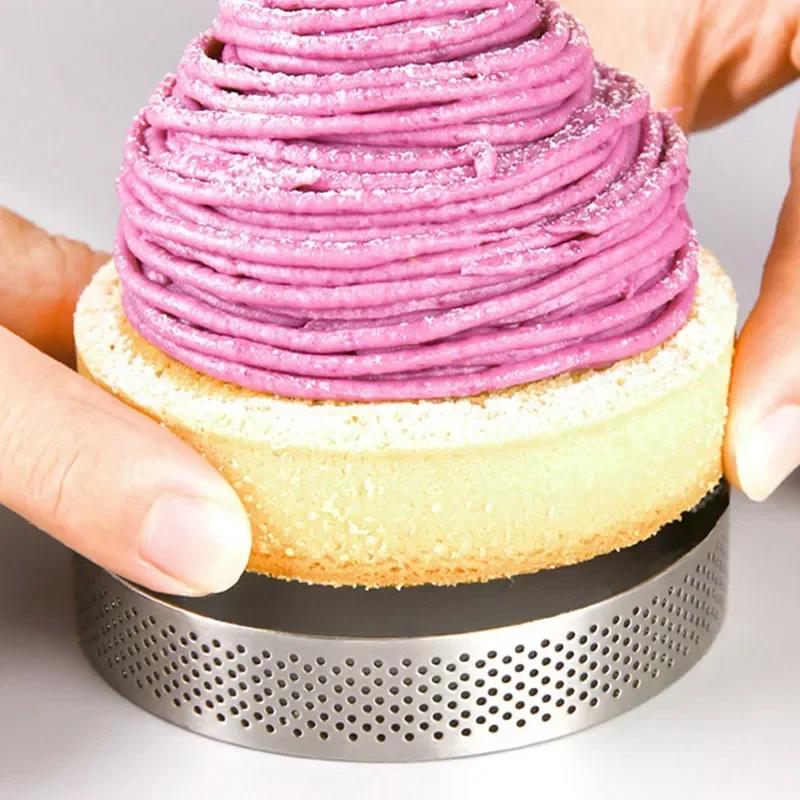 Round Stainless Steel Tart Rings 5-10cm DIY Cake/Baking Tools Biscuit/Pastry Moulds Practical for Dumpling Cutting Dessert Dishe
