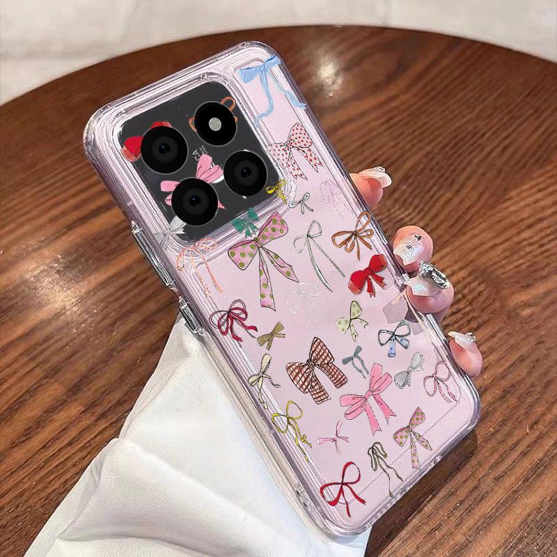 Pink Bowknots Pattern Case For Xiaomi Redmi Note 15 Pro 4G Funda Redmi Note 14 13 Pro 5G Clear TPU Silicone Soft Cover