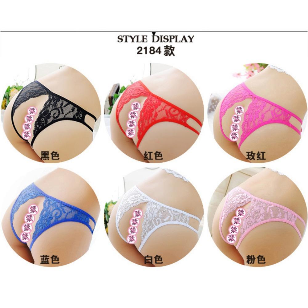 4-balení, duté kalhotky Dámské Žhavé Nízký pas Krajka Temptation Perspective Tanga Ultratenká prodyšná T-kalhoty