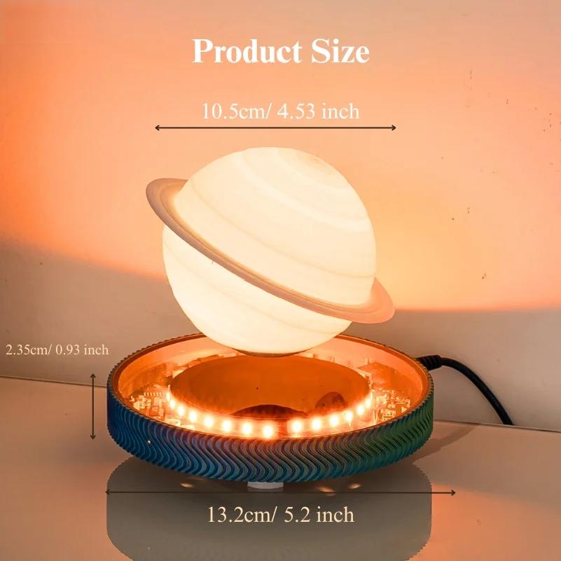 3D Levitating Saturn Night Light Luminous Base Floating Planets Ball Lamp Cool Astronomy Saturn Desk Decor Gifts for Kids Girls