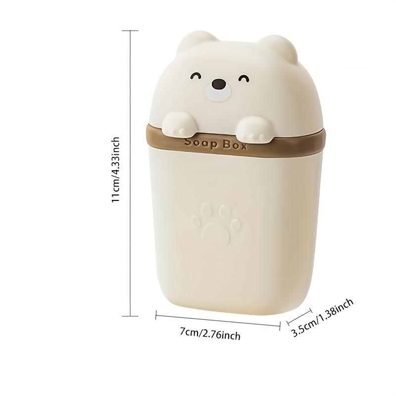 Portasapone portatile a forma di orso dei cartoni animati, scatola di immagazzinaggio sigillata, impermeabile, da viaggio, per la casa, il bagno, il campeggio, la scatola di immagazzinaggio portatile