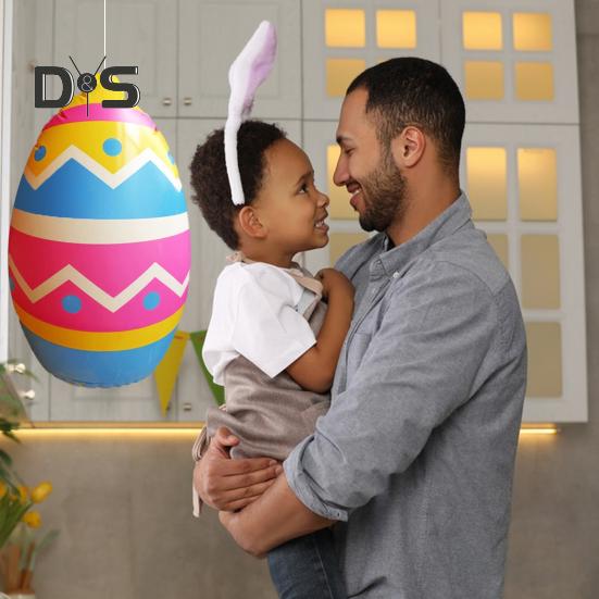 16" nafukovací dekorace na velikonoční vajíčka Velké barevné ozdoby na vajíčka z PVC na zahradu, trávník, jarní párty, vnitřní venkovní dekorace