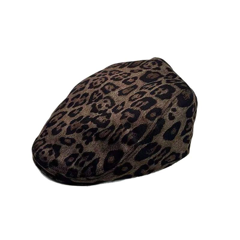 1 pezzo Y2K Moda Retrò Stampa Leopardata Cappelli Forward per Uomo e Donna Ombrellino da Sole da Esterno Nicchia Strada Ins Tendenza Cappello Piatto da Giornalaio