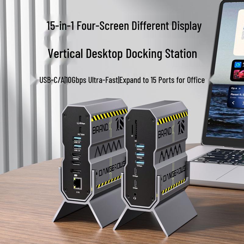 

Вертикальная настольная док-станция 15-в-1 USB-C: Многофункциональный разветвитель и конвертер