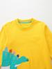 **Autumn Boys' Dinosaur Print Hoodie - Cotton Knit Sweatshirt**
