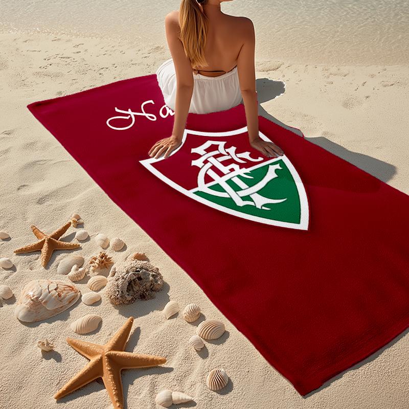 Custom Name Ultra-Soft Beach Towel with Fluminense FC Theme,Ideal for Pool - Camping, Diving - Perfect Travel Essential, Vibrant Beach Towel.