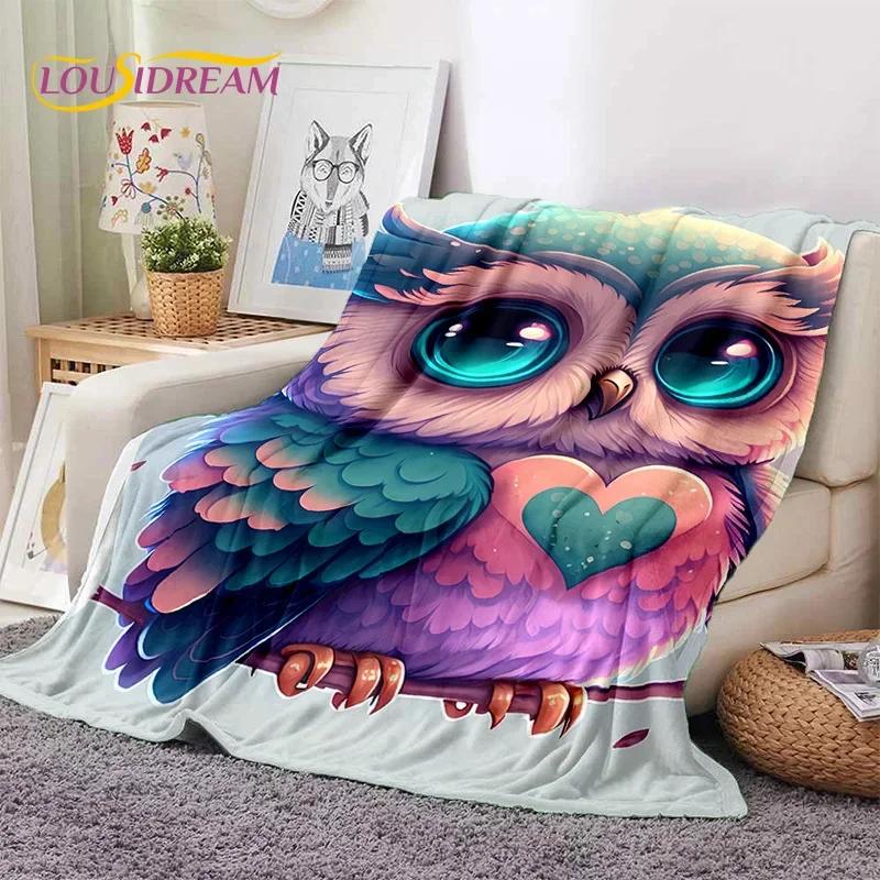 3D Cute Owl Eagle Birds Cartoon Soft Flannel Blanket for Beds Bedroom Sofa Picnic,Throw Blanket for Cover Outdoors Leisure Gift