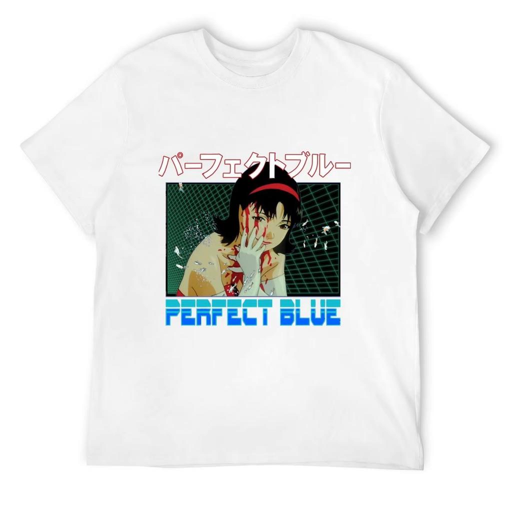 Trends Sommer 2025 Cosplay Neutrales Perfektes Blau T-Shirt Geschenk Horror Anime Manga Perfect Blue Mima Kirigoe Weiches T-Shirt