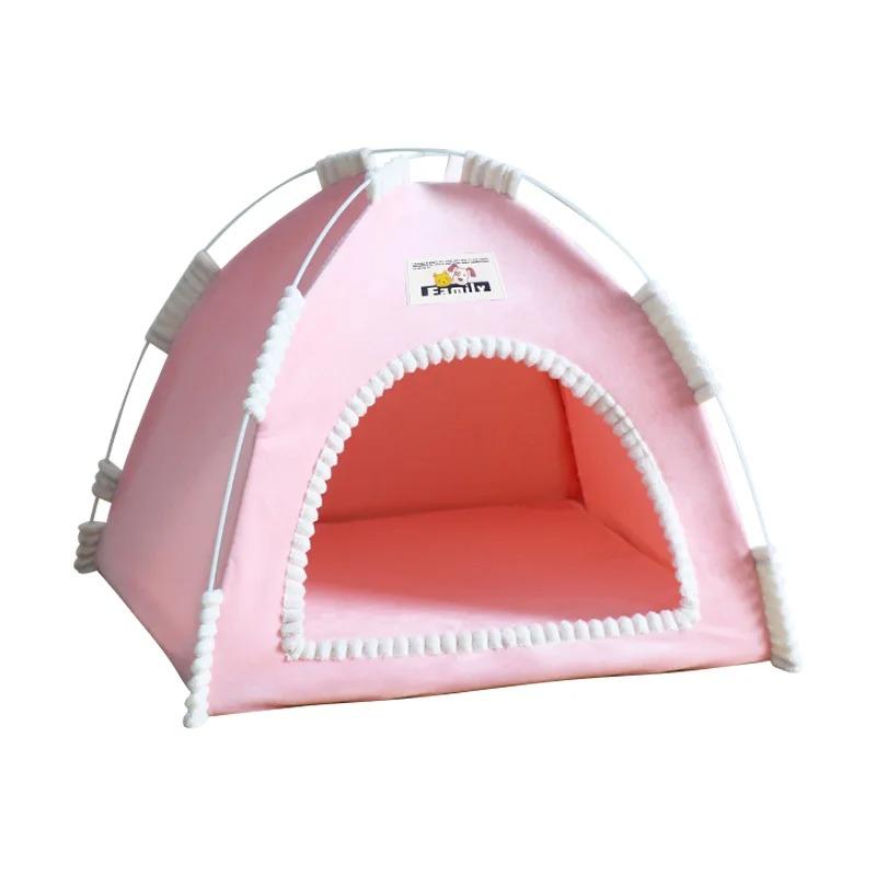 

Зимняя теплая палатка для домашних животных и кошек, пещера, складная теплая кровать для сна для кошек, милый моющийся домик для котенка и щенка, товары для кошек S-36x36x28cm