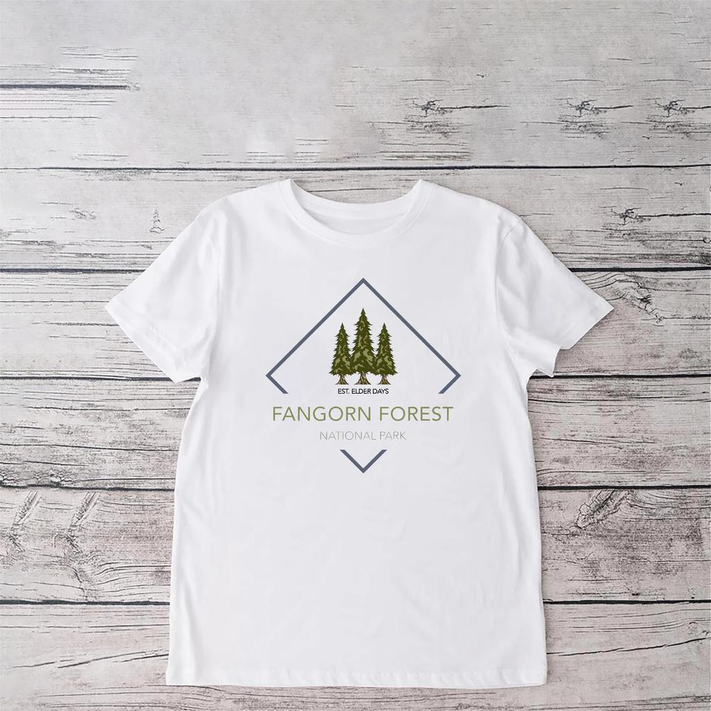 ZX TEE Fangorn Forest National Park Shirt Lord of the Rings Merch Rivendell Hobbit Vintage lotrT-shirt Tolkien Fellowship Novel Shirt