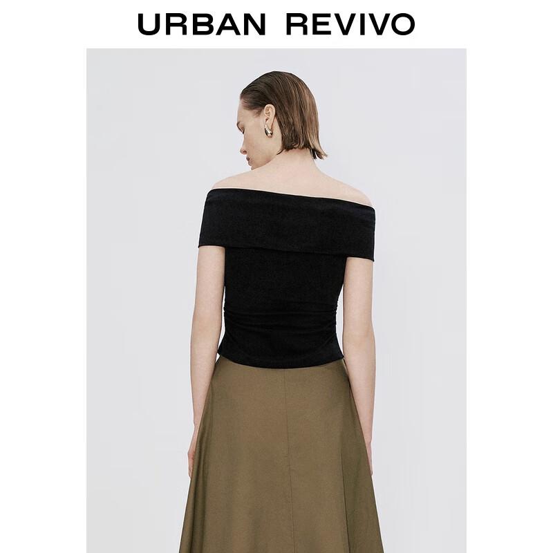 UR Women's Slim Fit Pleated T-Shirt