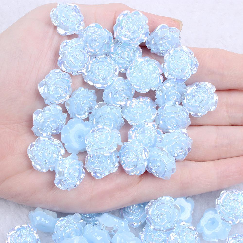 Solid Color Resin Rose Pearl Stickers for DIY Phone & Jewelry Accessories